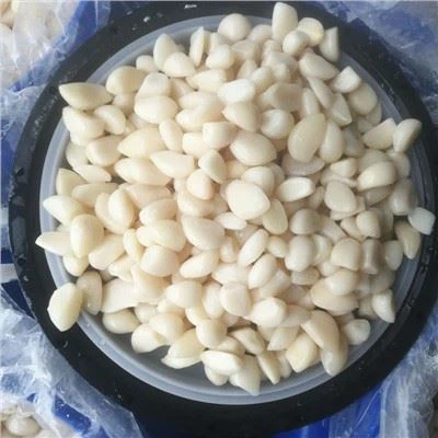 Tỏi trắng bóc vỏ ngâm nước muối trong thùng phuy